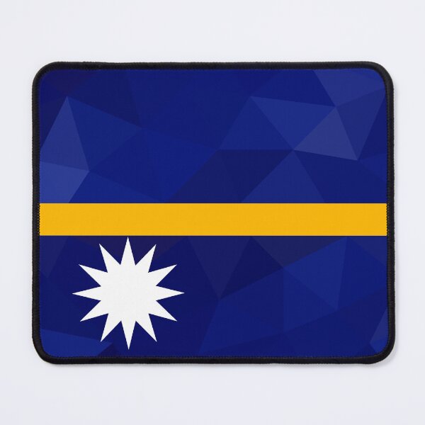 Item preview, Geometric Nauru Flag Art – Modern Blue and Yellow Design designed and sold by OrangePoly.
