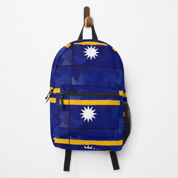 Item preview, Geometric Nauru Flag Art – Modern Blue and Yellow Design designed and sold by OrangePoly.