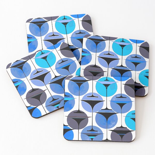 Item preview, Atomic Fifties Inspired Martinis In Grey Aqua Blue designed and sold by taiche.