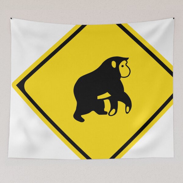 Item preview, Kawaii monkey traffic sign   designed and sold by cecilysesame.