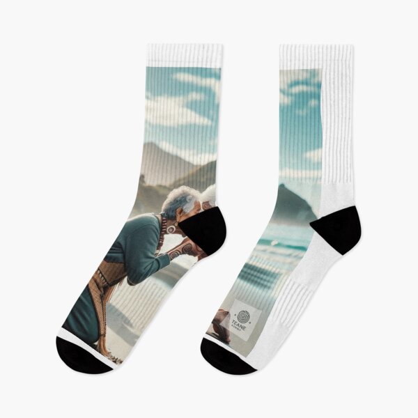 Item preview, Māori Wahine Elders Hongi on the Beach - Embrace of Tradition and Unity designed and sold by Te-Ane.