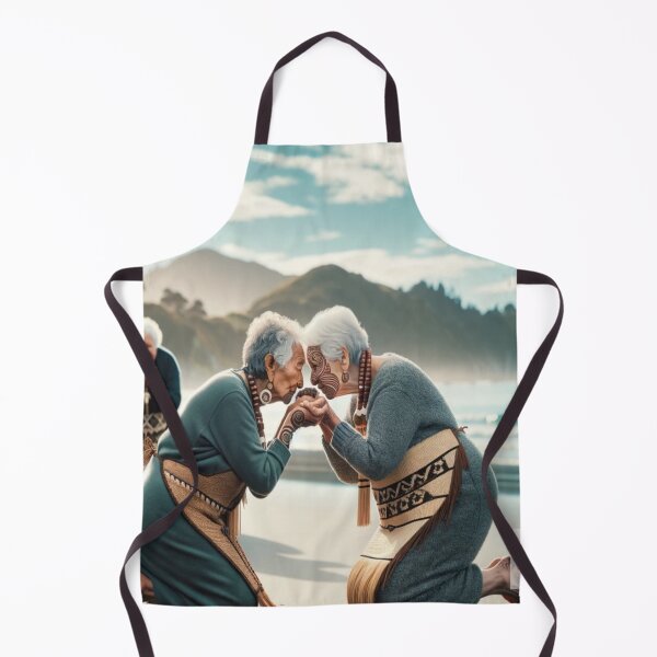 Item preview, Māori Wahine Elders Hongi on the Beach - Embrace of Tradition and Unity designed and sold by Te-Ane.