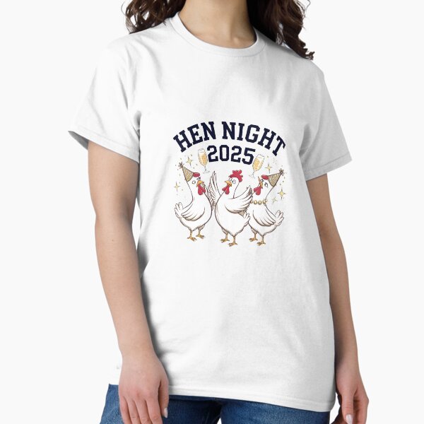 Item preview, Hen Night 2025 Funny Drunk Chicken Prosecco T-shirt designed and sold by SnipDesigns.