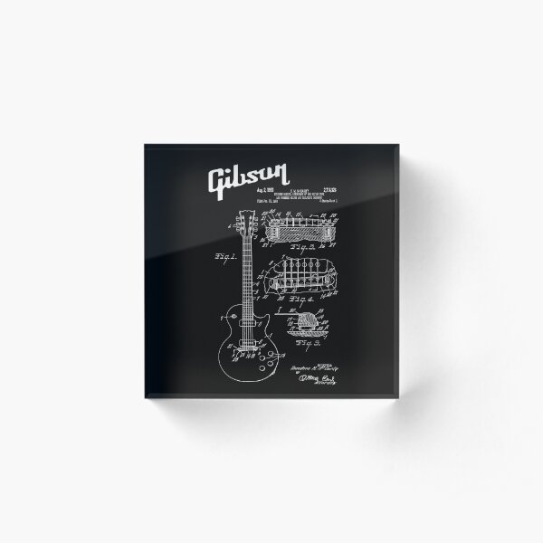 Guitar Gibson Les Paul Patent White Acrylic Block