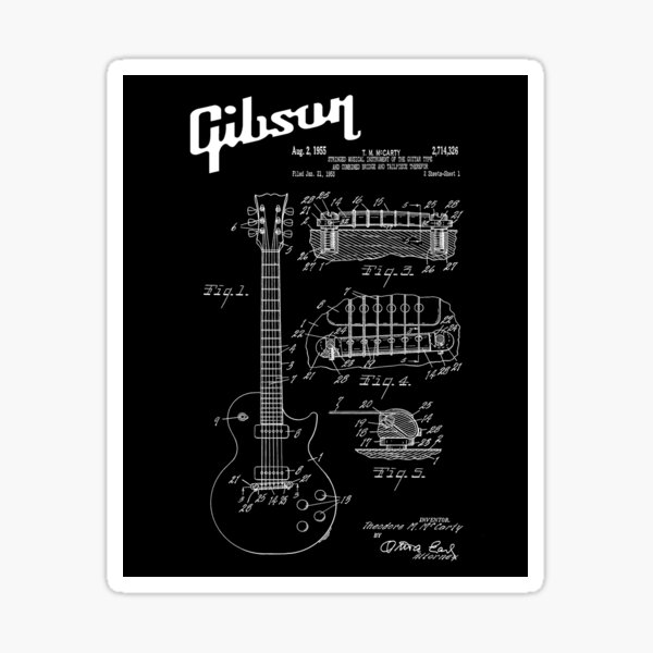 Gitarre Gibson Les Paul Patent Weiß Sticker
