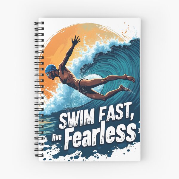 Item preview, swimmer quotes , swim fast live fearless, swimming quotes  designed and sold by venavar.