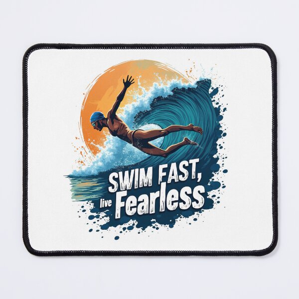 Item preview, swimmer quotes , swim fast live fearless, swimming quotes designed and sold by venavar.