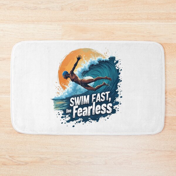 Item preview, swimmer quotes , swim fast live fearless, swimming quotes  designed and sold by venavar.