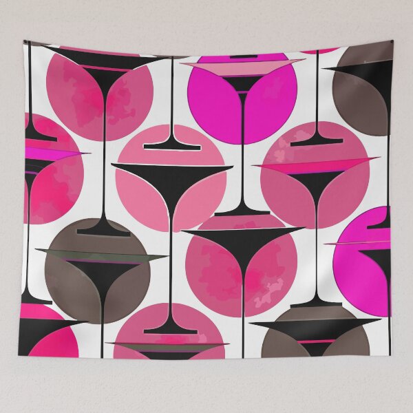 Item preview, Atomic Fifties Inspired Martinis In Magenta And Pink designed and sold by taiche.