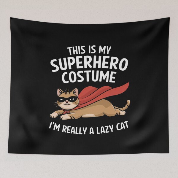 Item preview, This Is My Superhero Costume, I'm Really a Lazy Cat - Funny Halloween Design designed and sold by VioladesignByRW.