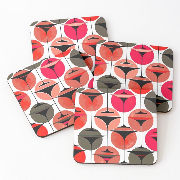 Item preview,  Atomic Fifties Inspired Martinis In Magenta Pink And Red designed and sold by taiche.