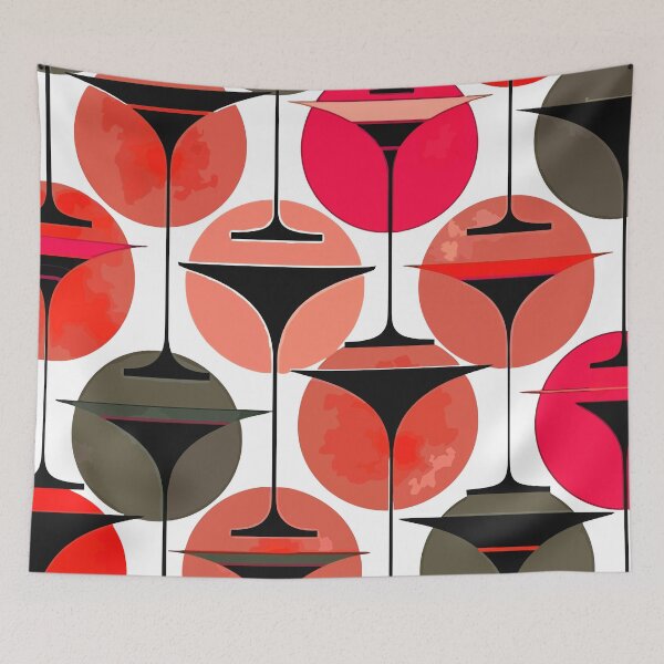 Item preview,  Atomic Fifties Inspired Martinis In Magenta Pink And Red designed and sold by taiche.
