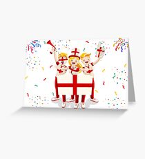 England Flag Football Fans Greeting Card