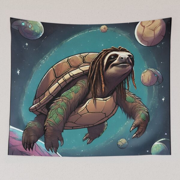 Item preview, Bazza the Sloth turtle in space designed and sold by Tassiedreads.
