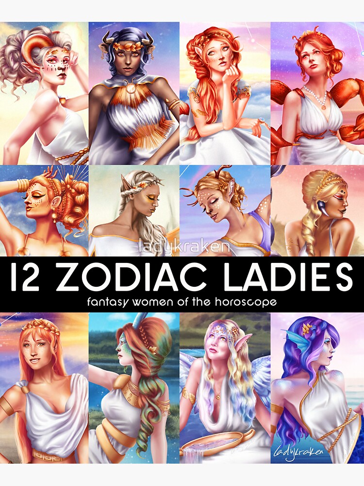 12 Zodiac Ladies by ladykraken