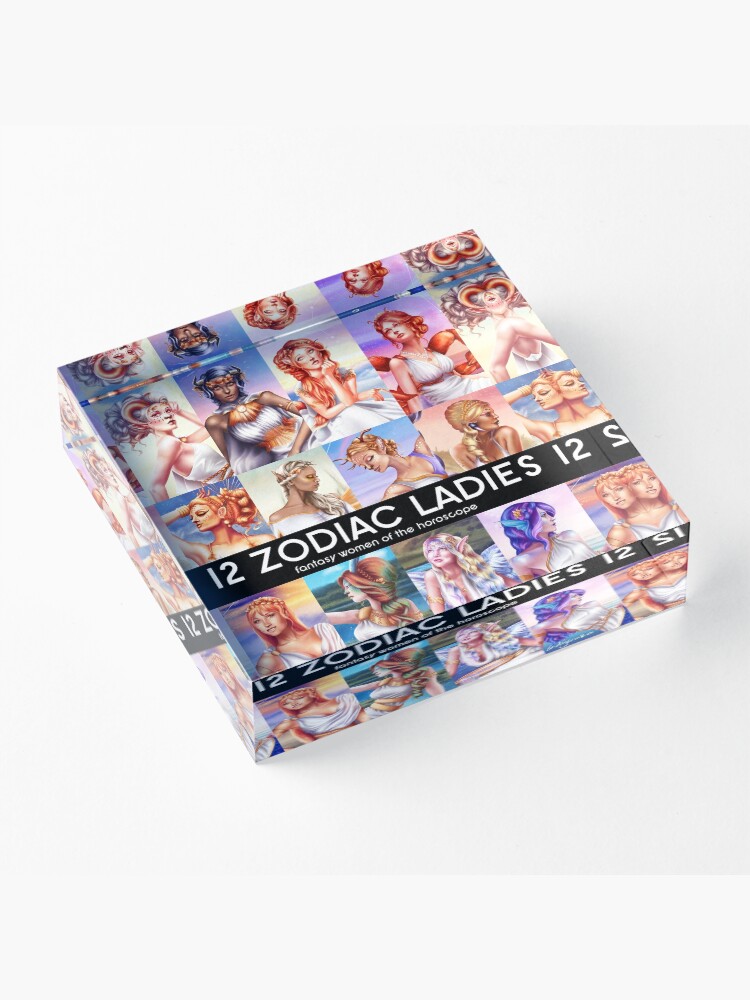 Alternate view of 12 Zodiac Ladies Acrylic Block
