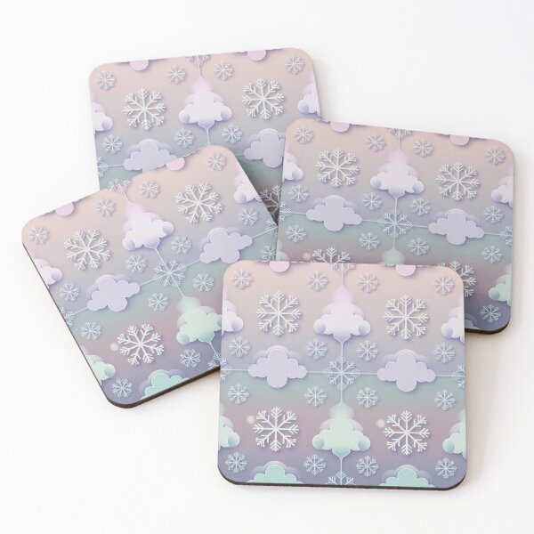 Item preview, Pastel Snowflakes and Clouds Winter Pattern designed and sold by PragmaticP.