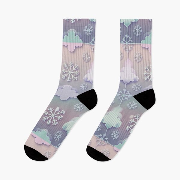 Item preview, Pastel Snowflakes and Clouds Winter Pattern designed and sold by PragmaticP.