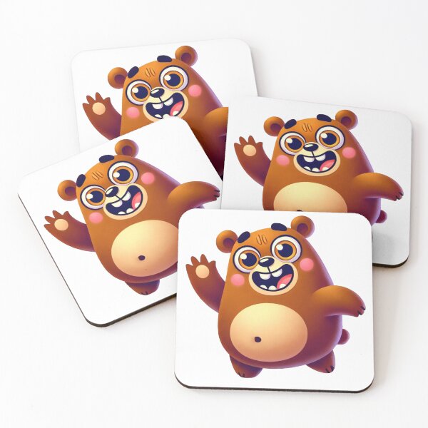 Item preview, Waving Cute Funny Brown Bears designed and sold by pinkycherry.