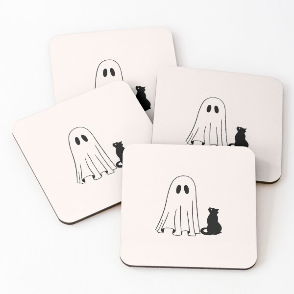 Item preview, black kitten stares at ghost designed and sold by Neadoodles.