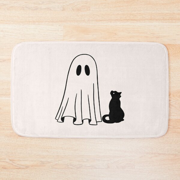 Item preview, black kitten stares at ghost designed and sold by Neadoodles.
