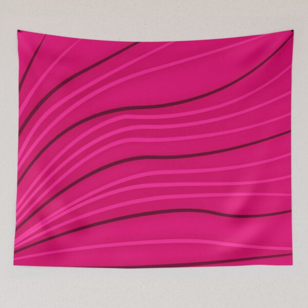 Item preview, Pink different sized wavy curved lines from a corner point designed and sold by SpinklyCreations.
