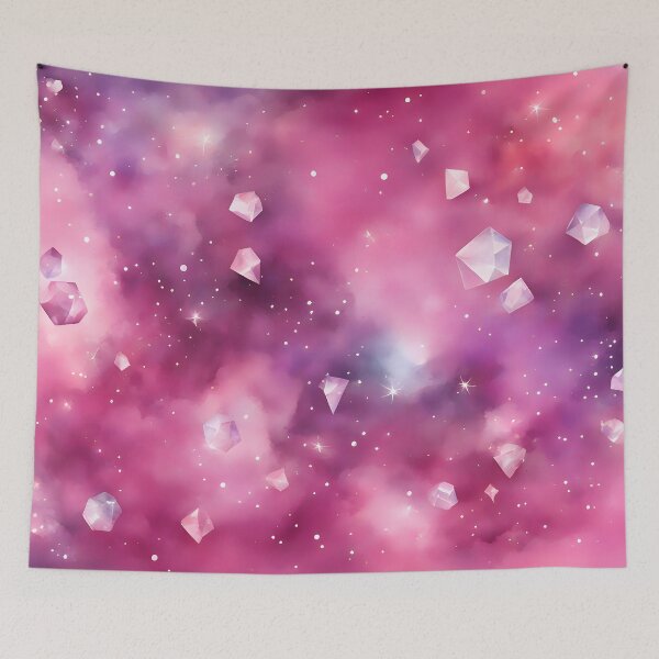 Item preview, Pink Space with Crystal Satellites designed and sold by CalmnessbyChoice.