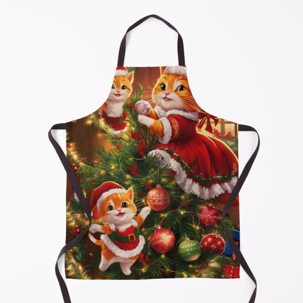 Item preview, Christmas cats decorating the Christmas tree. designed and sold by MyHappyArtShop.