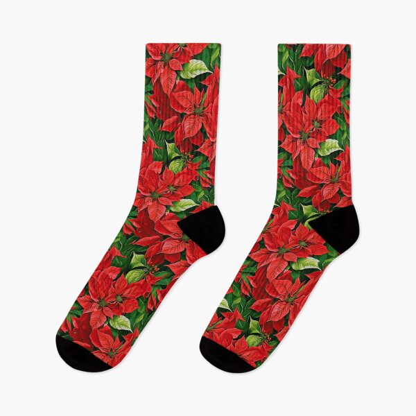 Artikelvorschau, Weihnachtssterne und Stechpalmenblätter entworfen und verkauft von Marymarice.