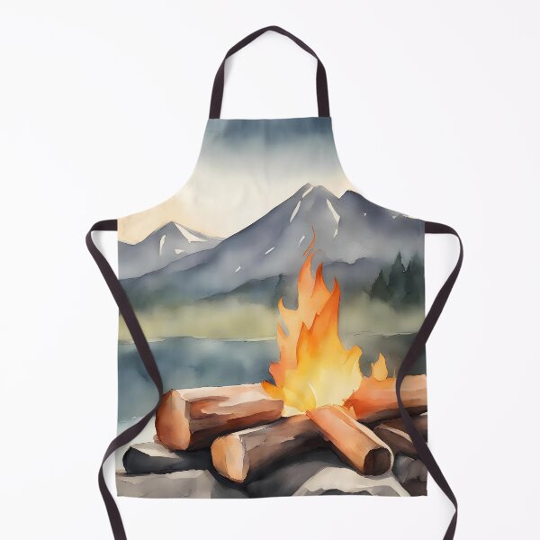 Item preview, Campfire on Rocks by Mountain Forest Lake designed and sold by CalmnessbyChoice.