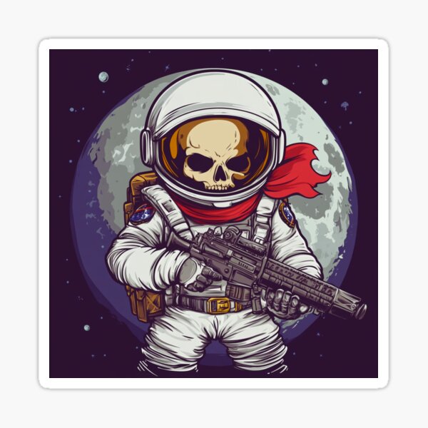 Item preview, Skeleton astronaut, creepy astronaut, scary astronaut, rainbow skeleton designed and sold by AlinaMalina24.