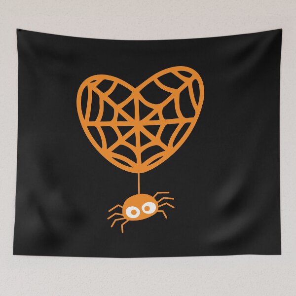 Item preview, Halloween-cute Spider on a heart-shaped web designed and sold by Betinka.