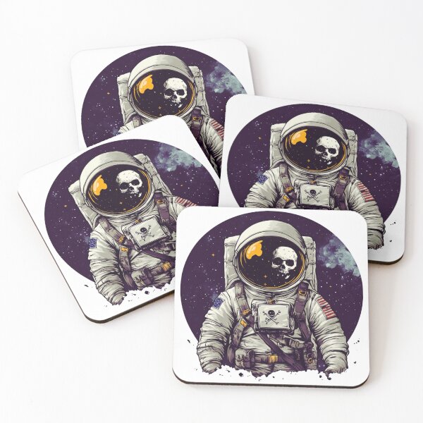 Aperçu de l'œuvre T-shirts saison effrayante, astronaute squelette, astronaute effrayant, astronaute effrayant, squelette arc-en-ciel créée et vendue par AlinaMalina24.