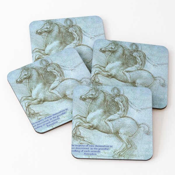 Item preview, DaVinci sketch of horse and rider designed and sold by The Artful Horse.