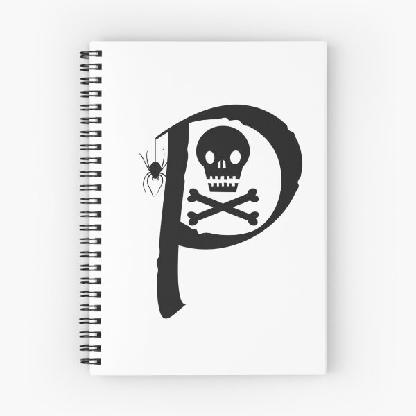 Item preview, Halloween Skull, Crossbones and Spider Letter P Monogram designed and sold by Arkadina.