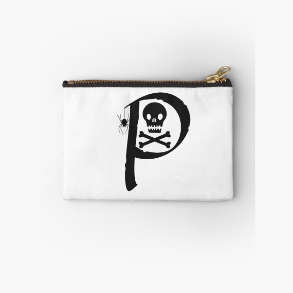 Item preview, Halloween Skull, Crossbones and Spider Letter P Monogram designed and sold by Arkadina.