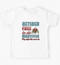 Funny Retired Free to Do Whatever Kids Tee