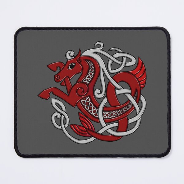 Item preview, Celtic Seahorse Hippocampus in Red and Silver designed and sold by DappledMoon.