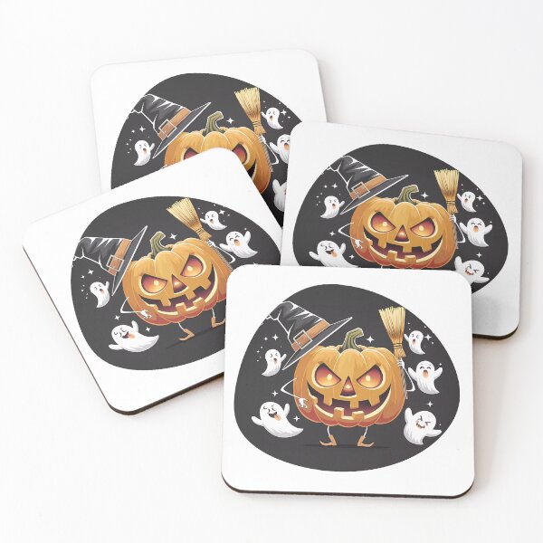 Item preview, Mischievous Pumpkin Character with Silly Ghosts – Spooky Fun Art designed and sold by BestChooseArt.