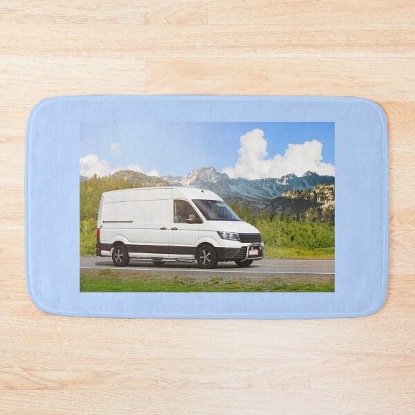 Item preview, White Delivery Van Delivers Goods Through Beautiful Landscape designed and sold by Taina Sohlman.