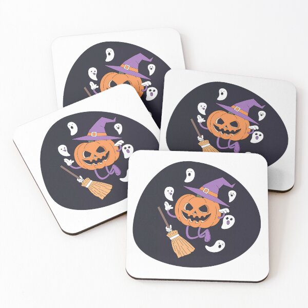 Item preview, Mischievous Pumpkin and Ghosts – Playful Halloween Art designed and sold by BestChooseArt.