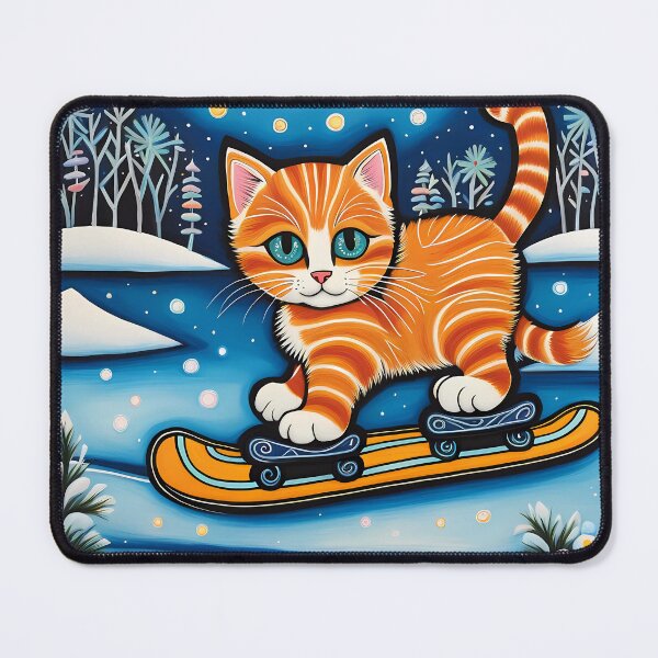 Item preview, Kitten ice skating on a frozen lake designed and sold by Colin Bentham.