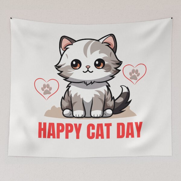 Item preview, Happy cat day designed and sold by PrintFusion57.