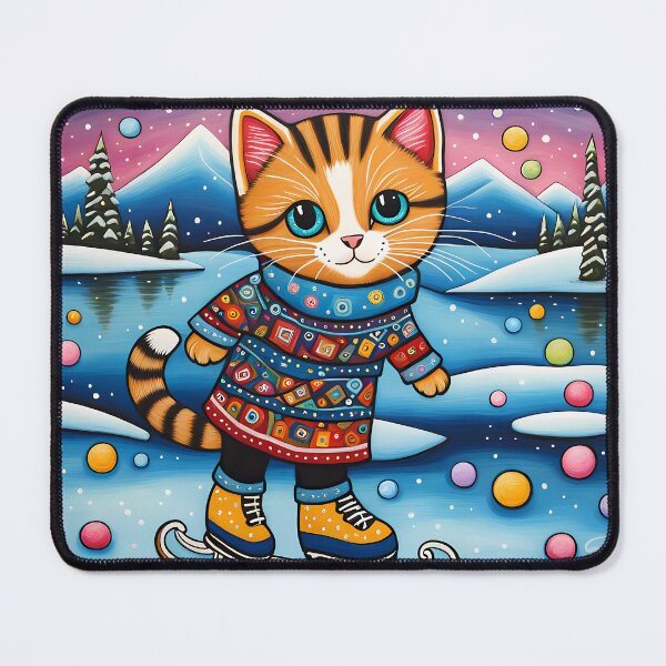 Item preview, Kitten ice skating on a frozen lake designed and sold by Colin Bentham.