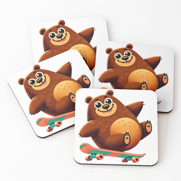 Item preview, Roller Blading Cute Funny Brown Bears designed and sold by pinkycherry.