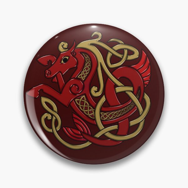 Item preview, Celtic Seahorse Hippocampus in Red and Gold designed and sold by DappledMoon.