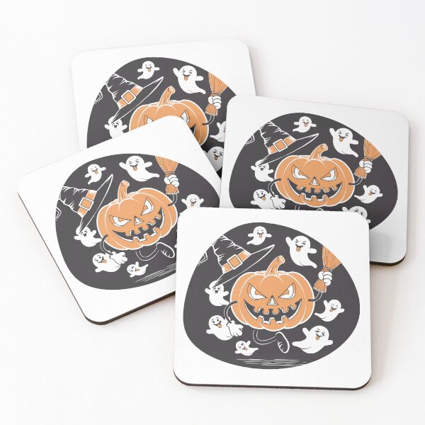 Item preview, Minimalist Pumpkin with Friendly Ghosts – Fun Halloween Decor designed and sold by BestChooseArt.