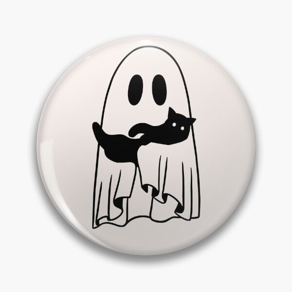 Item preview, ghost carries black kitten designed and sold by Neadoodles.