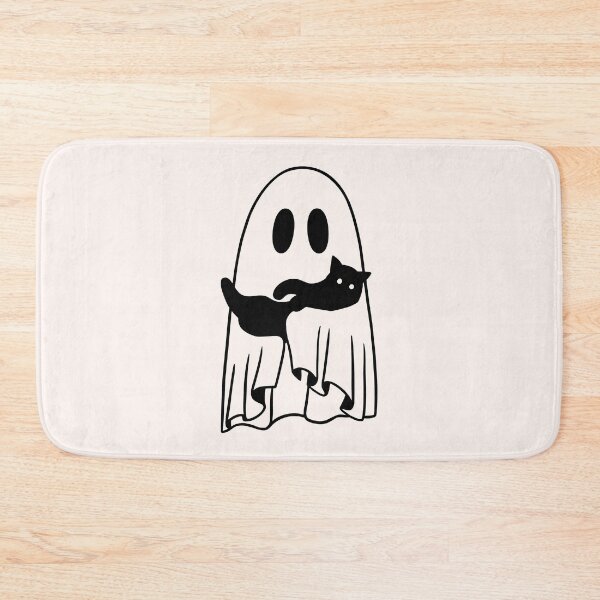 Item preview, ghost carries black kitten designed and sold by Neadoodles.