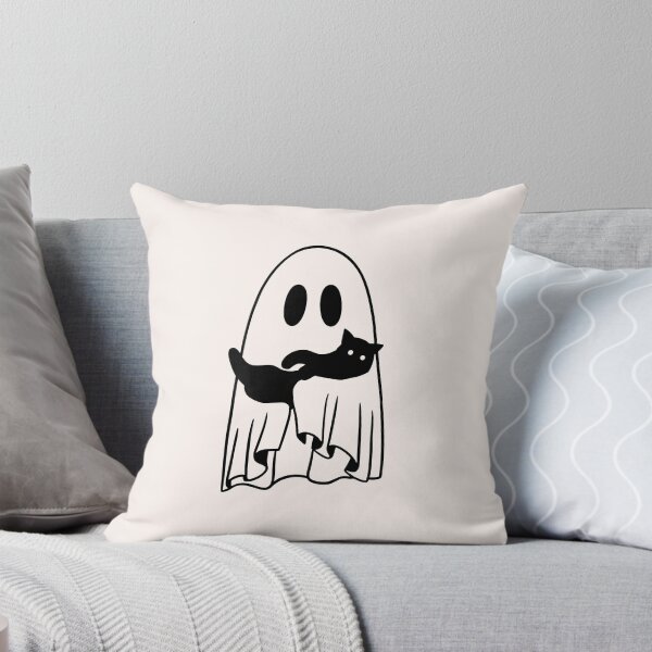 Item preview, ghost carries black kitten designed and sold by Neadoodles.